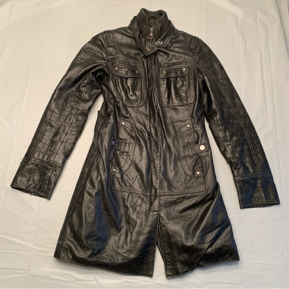 🌟HOST PICK🌟Danier Woman’s Genuine  Black Leather Jacket Full Zip Size 3XS - Picture 6 of 11